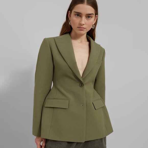 The Frankie Shop Colette Hourglass Blazer Green Size M/L - Picture 1 of 5